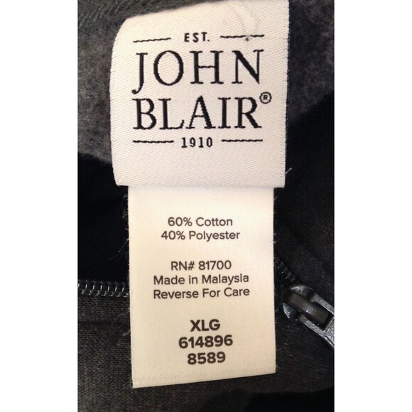 Vtg John Blair Jacket Men XL Gray Full Zip Lightweight Windbreaker Grandpa Dad - Picture 9 of 10